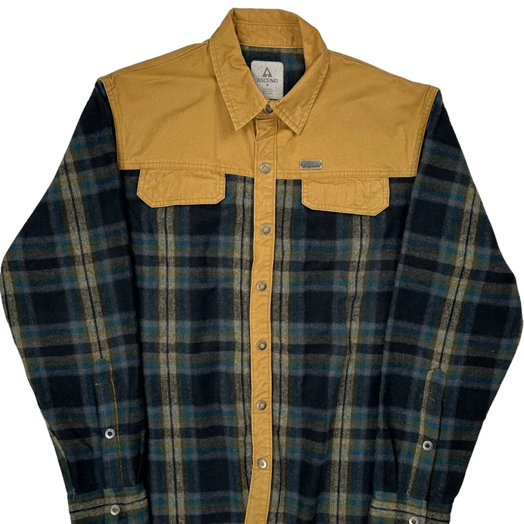 Ascend Checked Flannel Shirt - Medium Brown Cotton - Image 4
