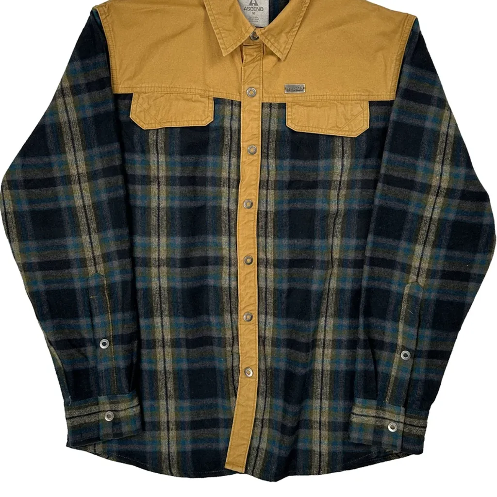 Ascend Checked Flannel Shirt - Medium Brown Cotton - Image 5