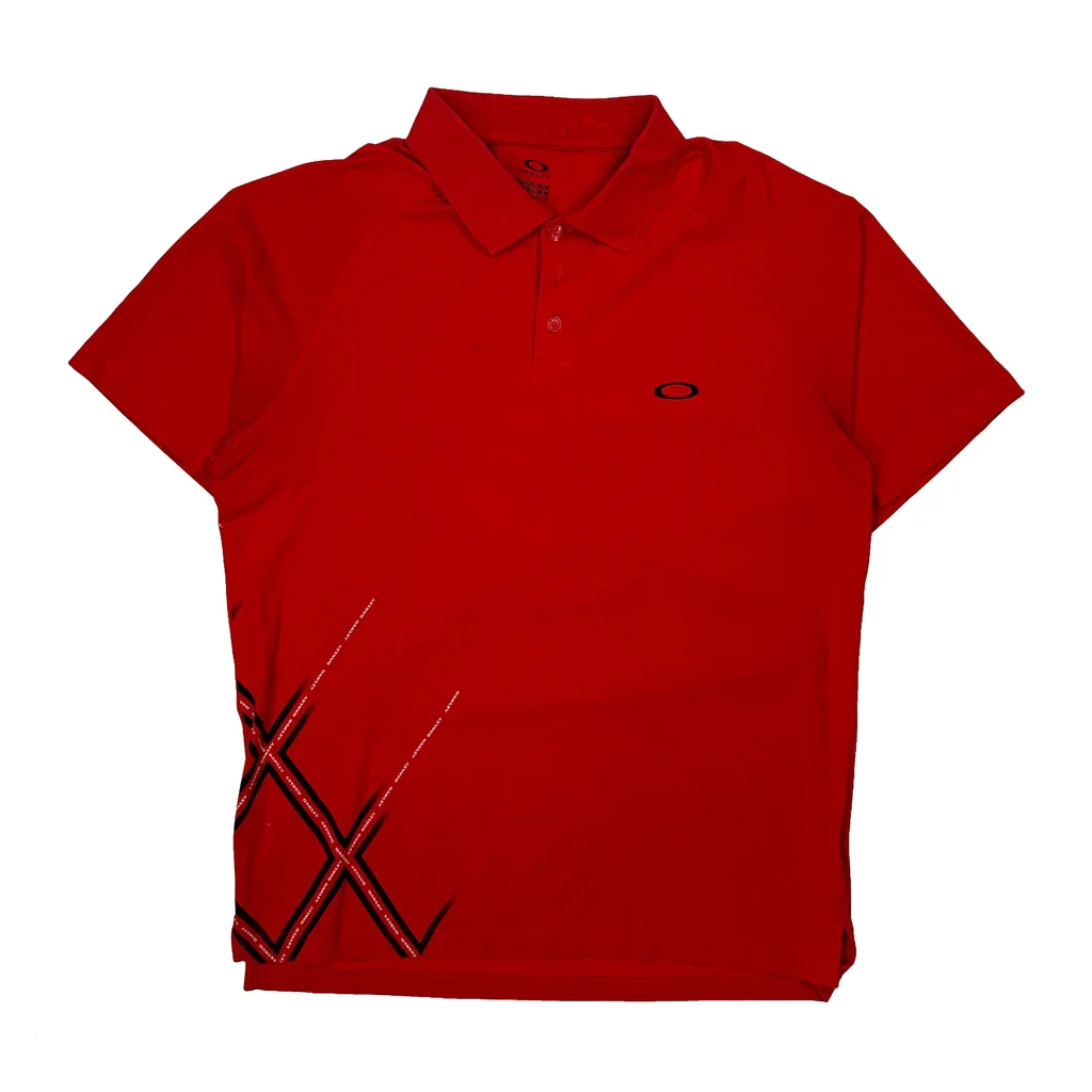 Athletic Design Oakley Polo Shirt - Medium Red Polyester