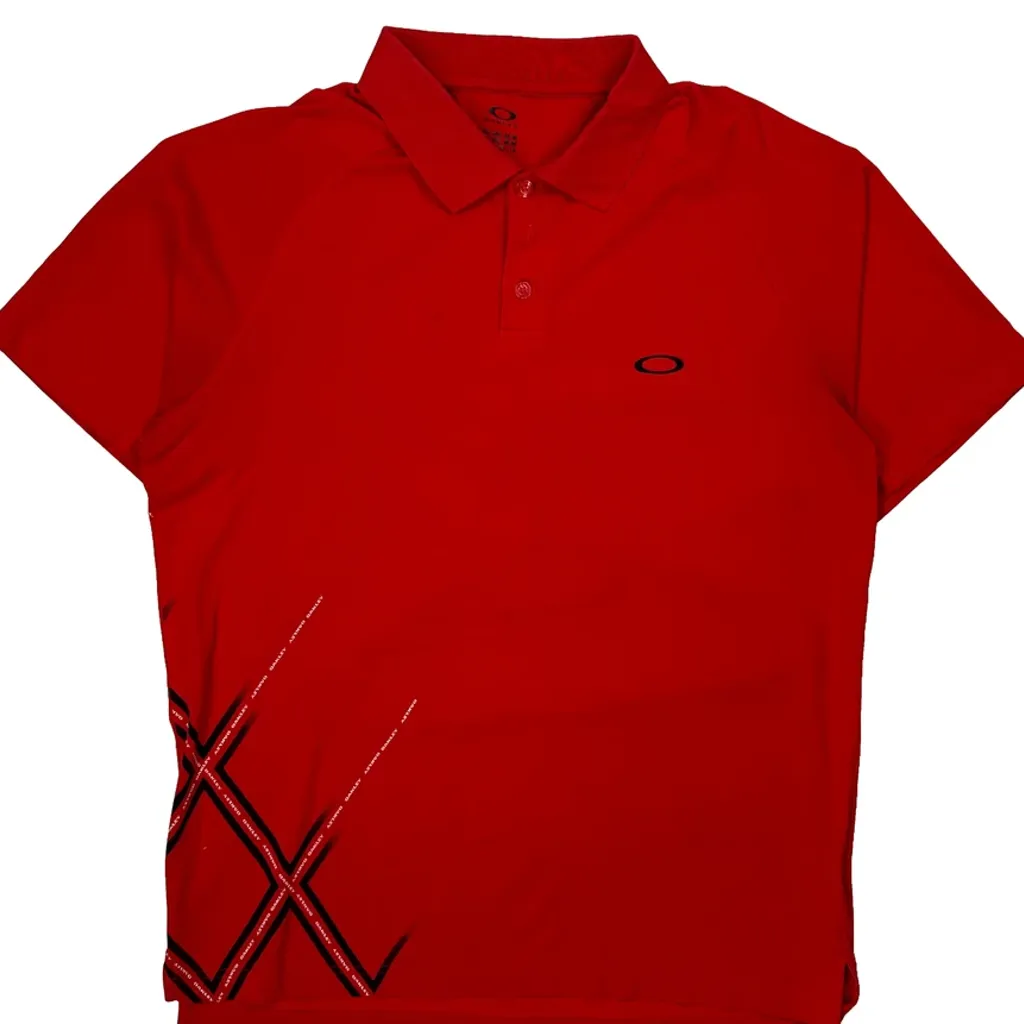 Athletic Design Oakley Polo Shirt - Medium Red Polyester - Image 5