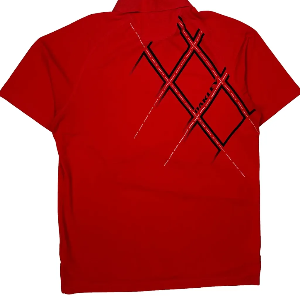 Athletic Design Oakley Polo Shirt - Medium Red Polyester - Image 7