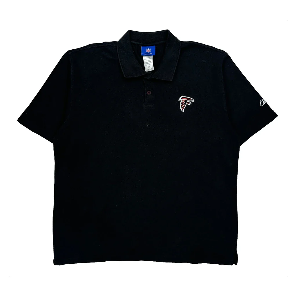 Atlanta Falcons Reebok Nfl Polo Shirt - Large Black Cotton