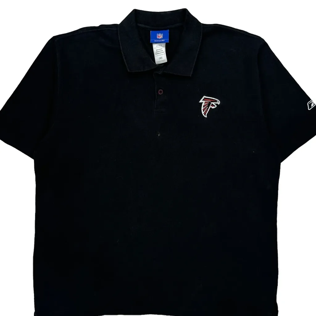 Atlanta Falcons Reebok Nfl Polo Shirt - Large Black Cotton - Image 5