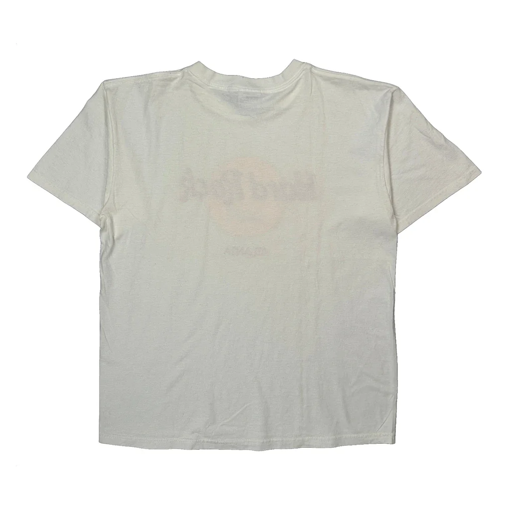 Atlanta Hard Rock Cafe Graphic T-Shirt - Large White Cotton - Image 2