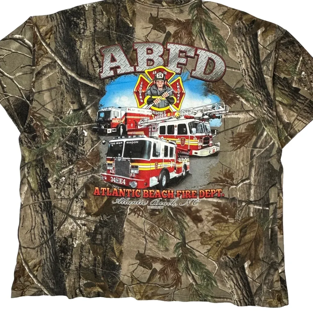 Atlantic Beach Fire Dept. Russell Outdoors T-Shirt - 2XL Camo Cotton - Image 7