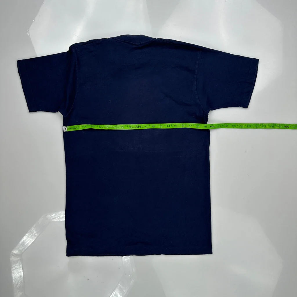Atlantic City Unbranded Single Stitch T-Shirt - Medium Navy Cotton - Image 3