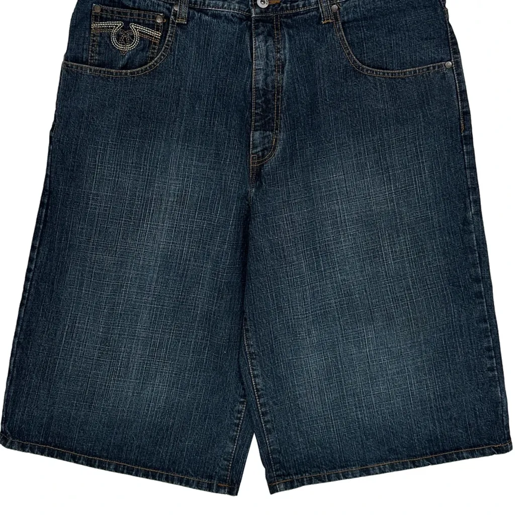 Attitude Baggy Denim Shorts - 38W 13L Blue Denim - Image 10