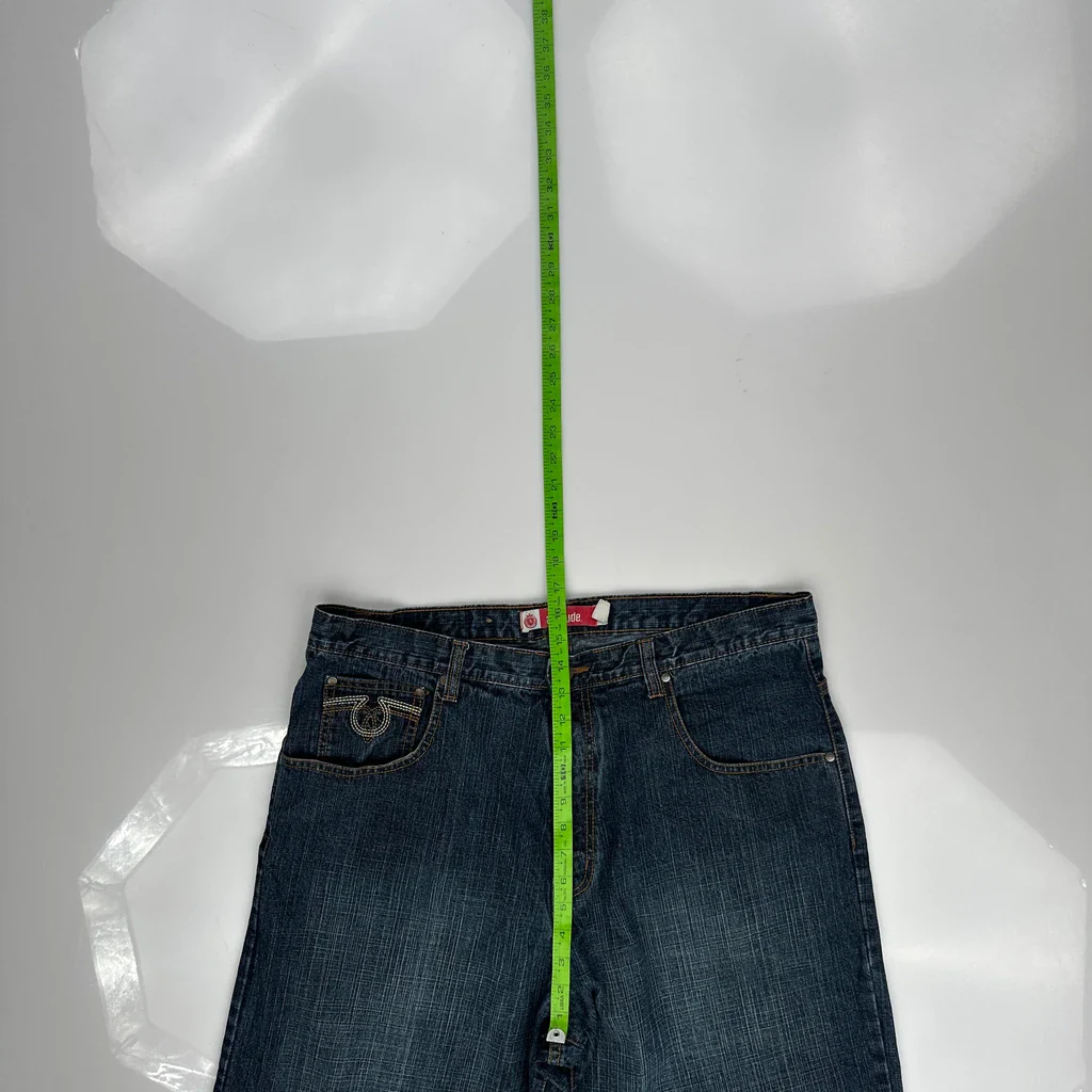 Attitude Baggy Denim Shorts - 38W 13L Blue Denim - Image 4