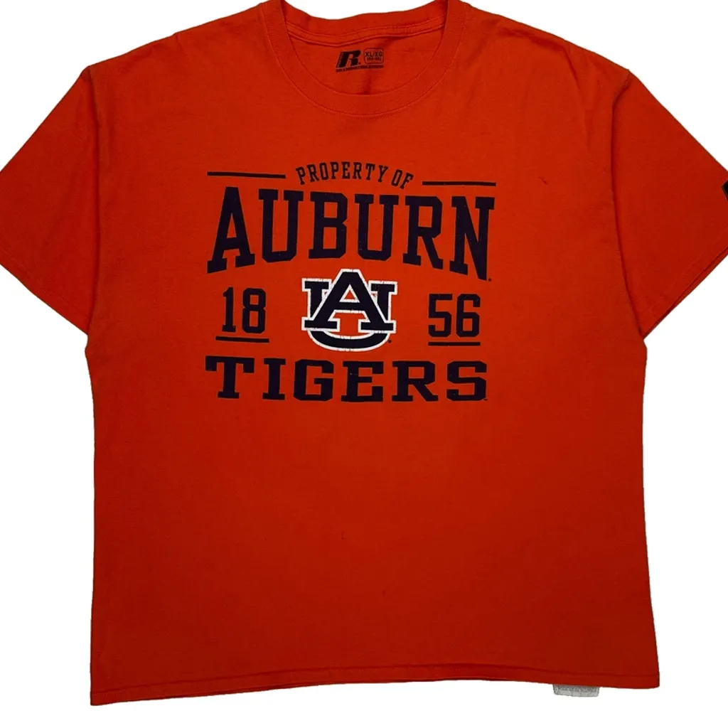 Auburn Tigers Russell Athletic College T-Shirt - XL Orange Cotton - Image 4