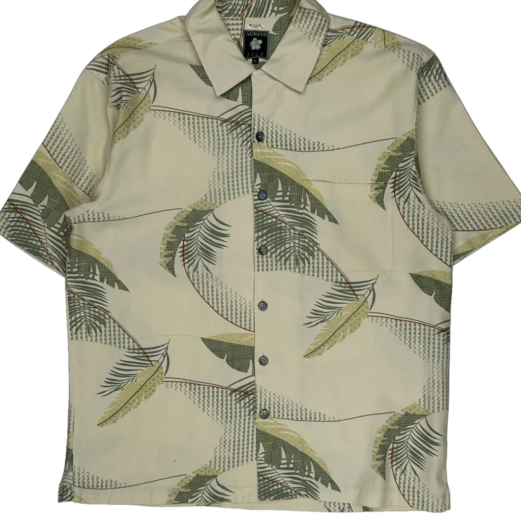 Aureus Hawaiian Shirt - Large Cream Silk - Image 5