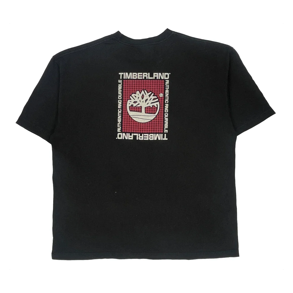 Authentic And Durable Timberland Graphic T-Shirt - XL Black Cotton - Image 2