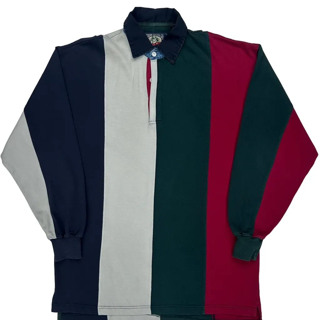 Authentic Construction Casual Clothing Striped Rugby Shirt - Large Multicoloured Cotton - Image 5
