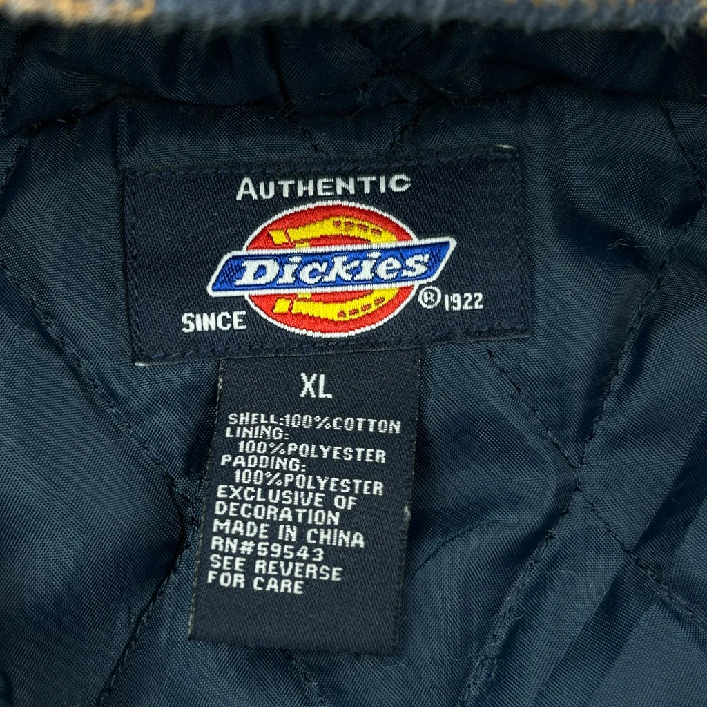 Authentic Dickies Checked Jacket - XL Brown Cotton - Image 3