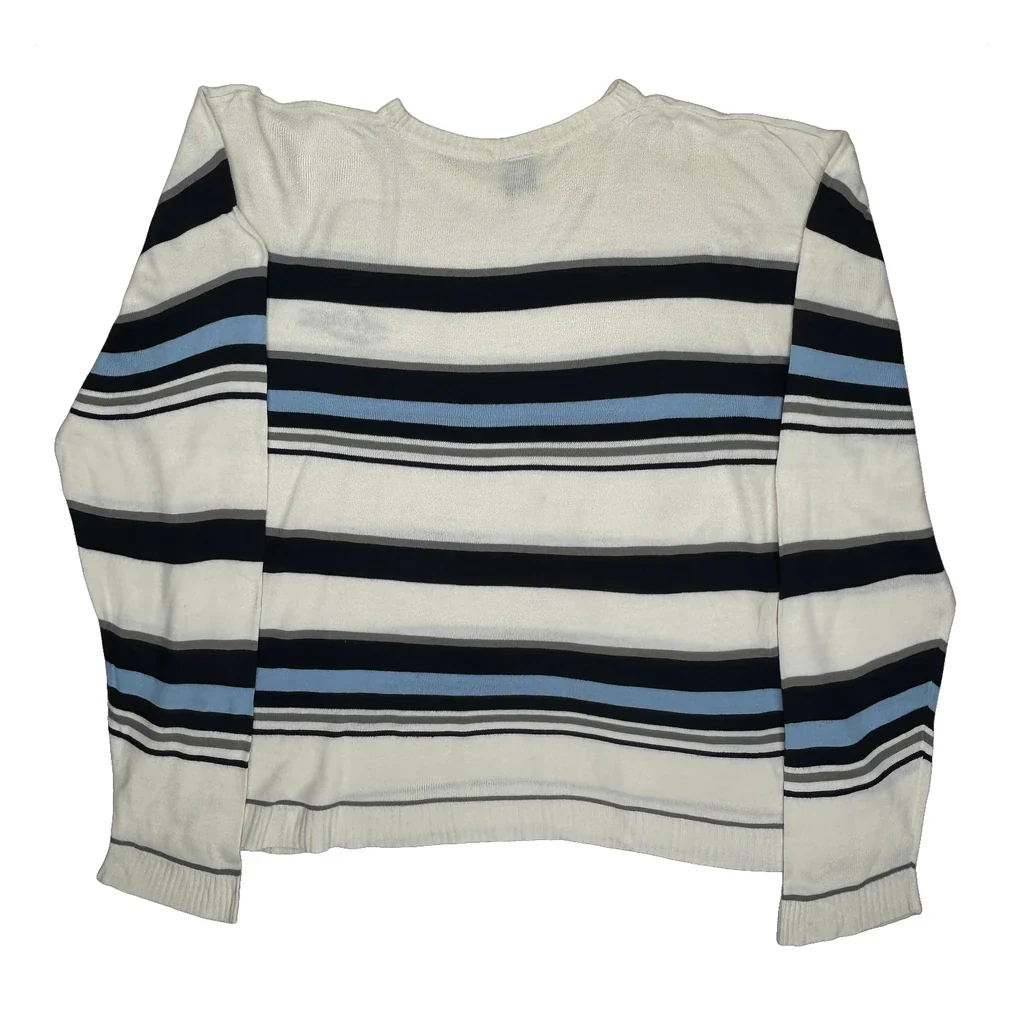 Avirex Striped Long Sleeve T-Shirt - XL White Acrylic - Image 2