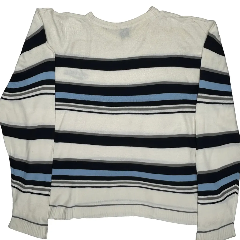 Avirex Striped Long Sleeve T-Shirt - XL White Acrylic - Image 7