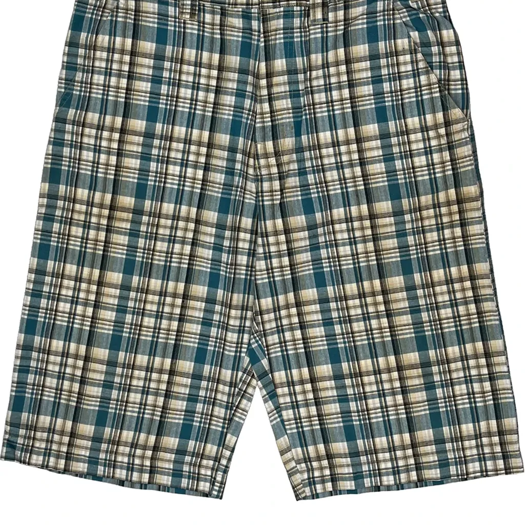Avirex Checked Shorts - 31W 10L Blue Cotton - Image 10