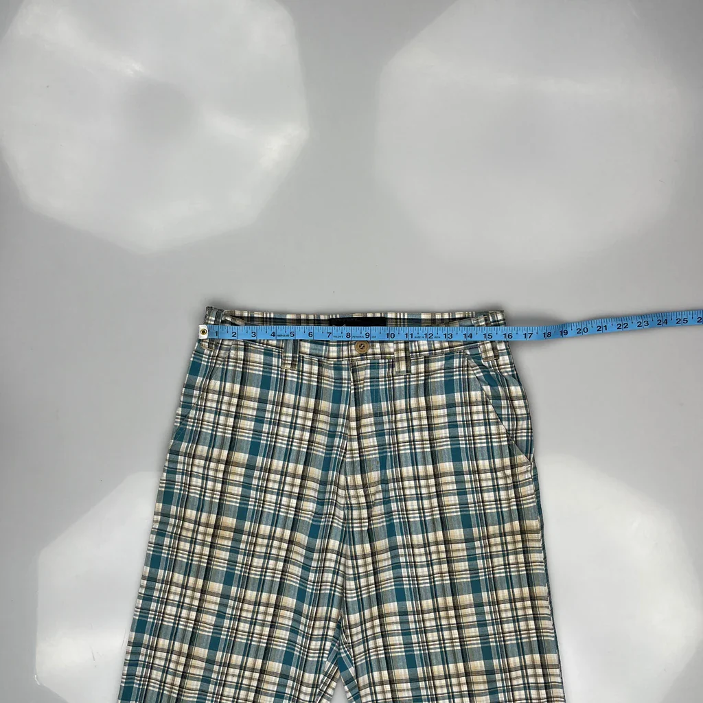 Avirex Checked Shorts - 31W 10L Blue Cotton - Image 3