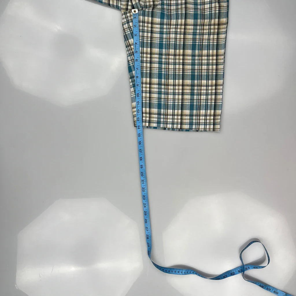 Avirex Checked Shorts - 31W 10L Blue Cotton - Image 5