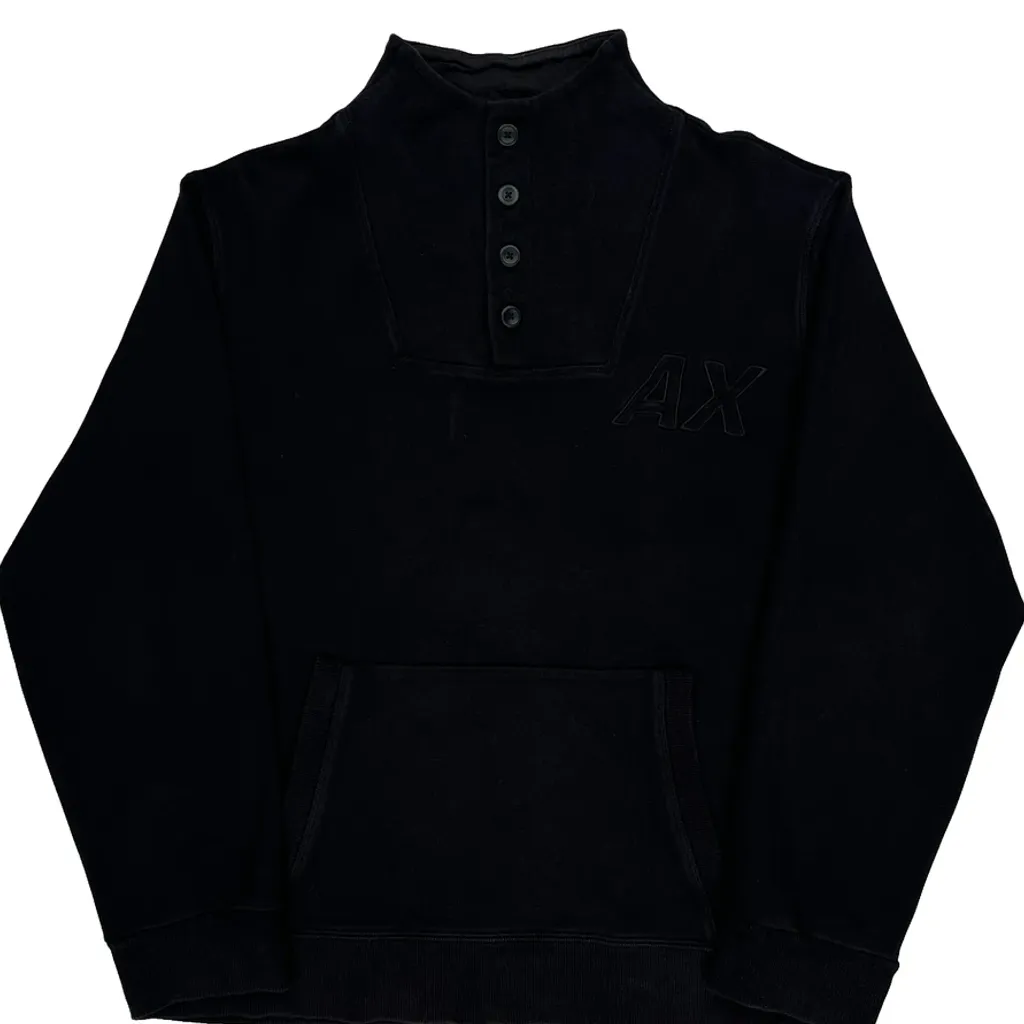 Ax Logo Armani Exchange Jumper - Large Black Cotton - Image 5