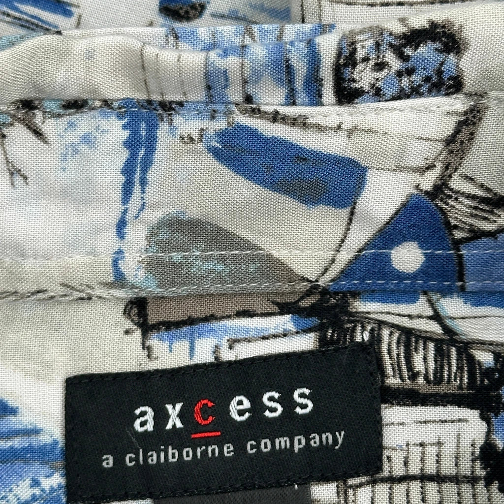 Axcess Graphic Hawaiian Shirt - Large Blue Cotton - Image 4