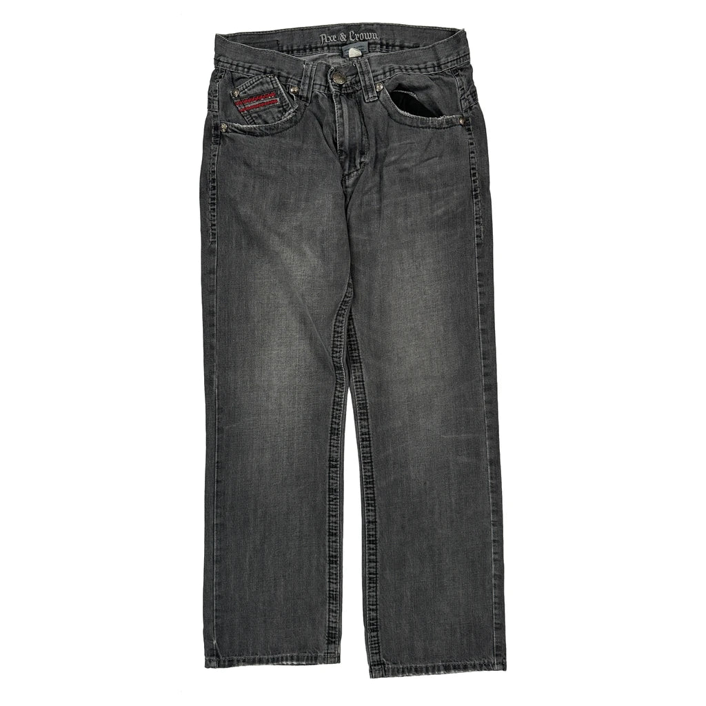 Axe & Crown Studded Jeans - 29W 30L Grey Cotton - Image 2