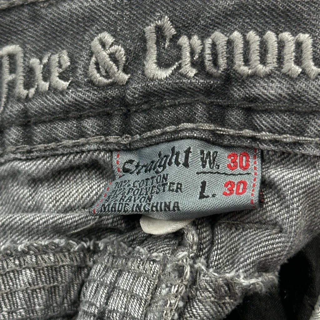 Axe & Crown Studded Jeans - 29W 30L Grey Cotton - Image 6