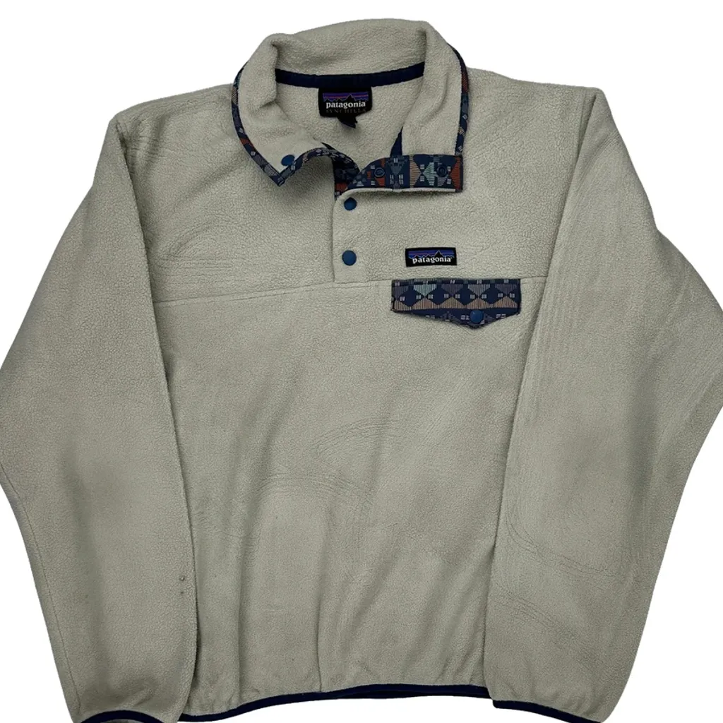 Aztec Synchilla Patagonia T Snap Fleece - Medium Gray Polyester - Image 4