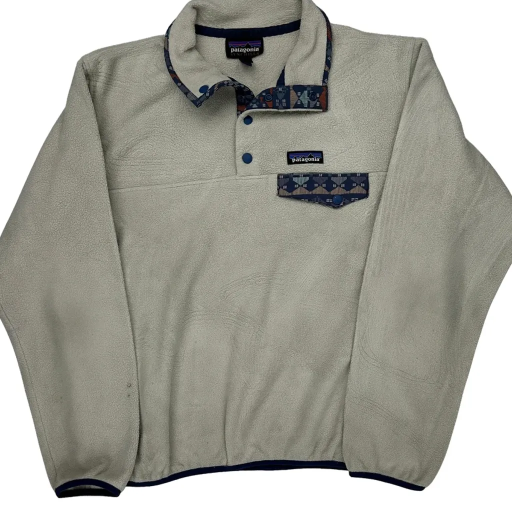 Aztec Synchilla Patagonia T Snap Fleece - Medium Gray Polyester - Image 5