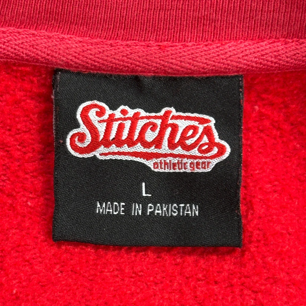 B Logo Stitches Sweatshirt - Large Red Cotton Blend - Image 3