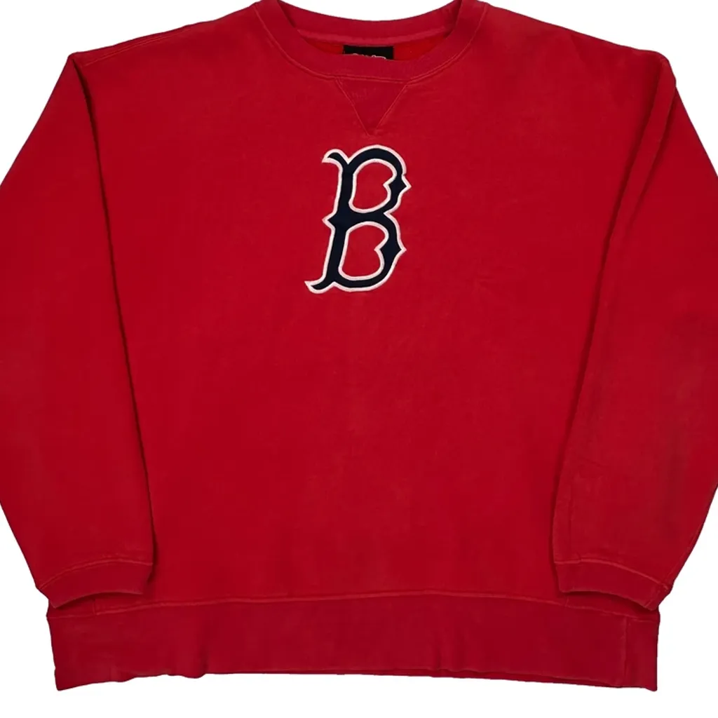 B Logo Stitches Sweatshirt - Large Red Cotton Blend - Image 6