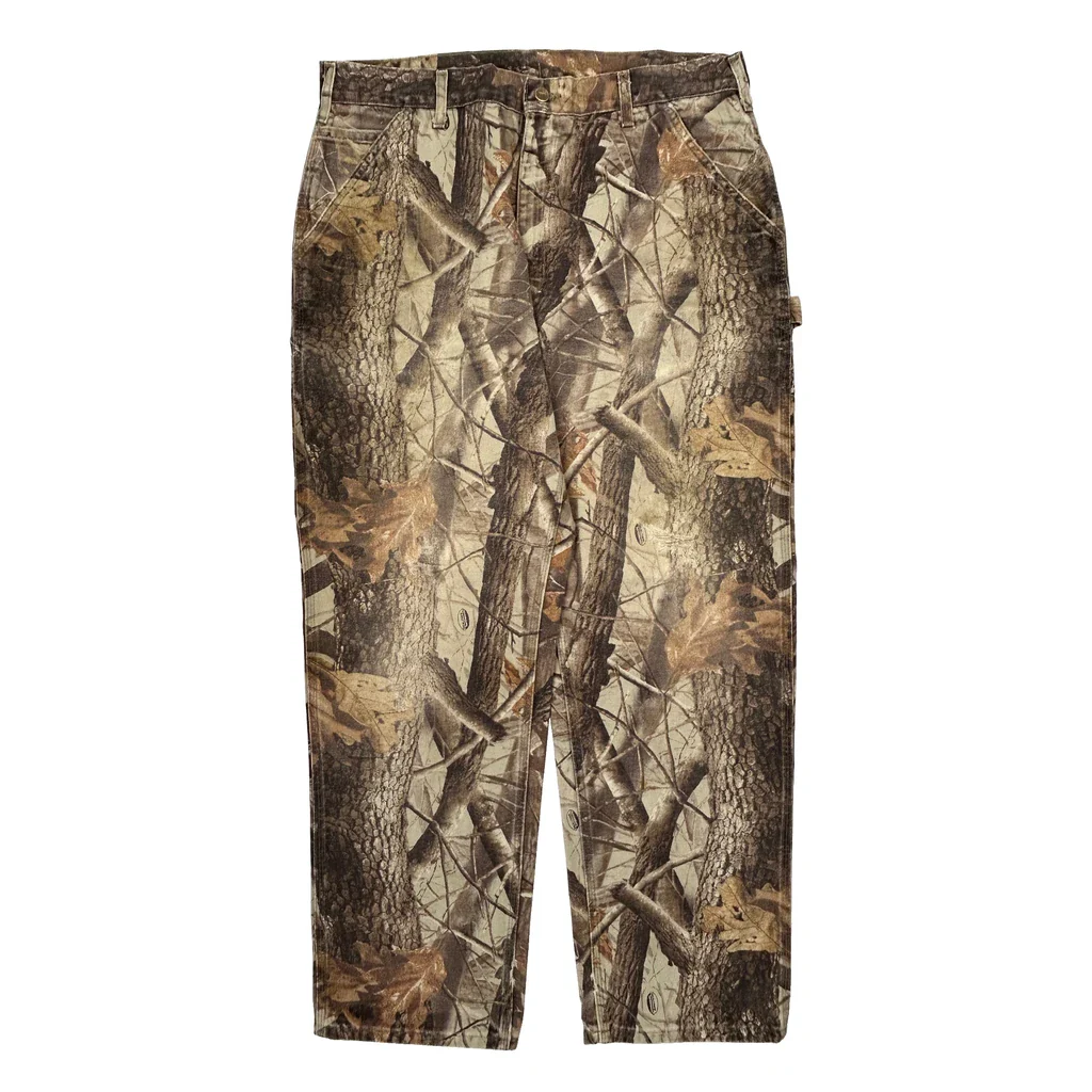 B158 Cmo Carhartt Camo Carpenter Trousers - 36W 32L Camo Cotton - Image 2