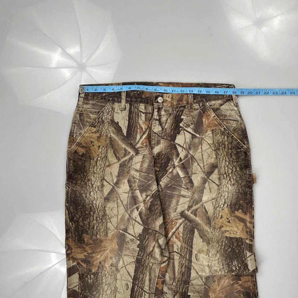 B158 Cmo Carhartt Camo Carpenter Trousers - 36W 32L Camo Cotton - Image 3