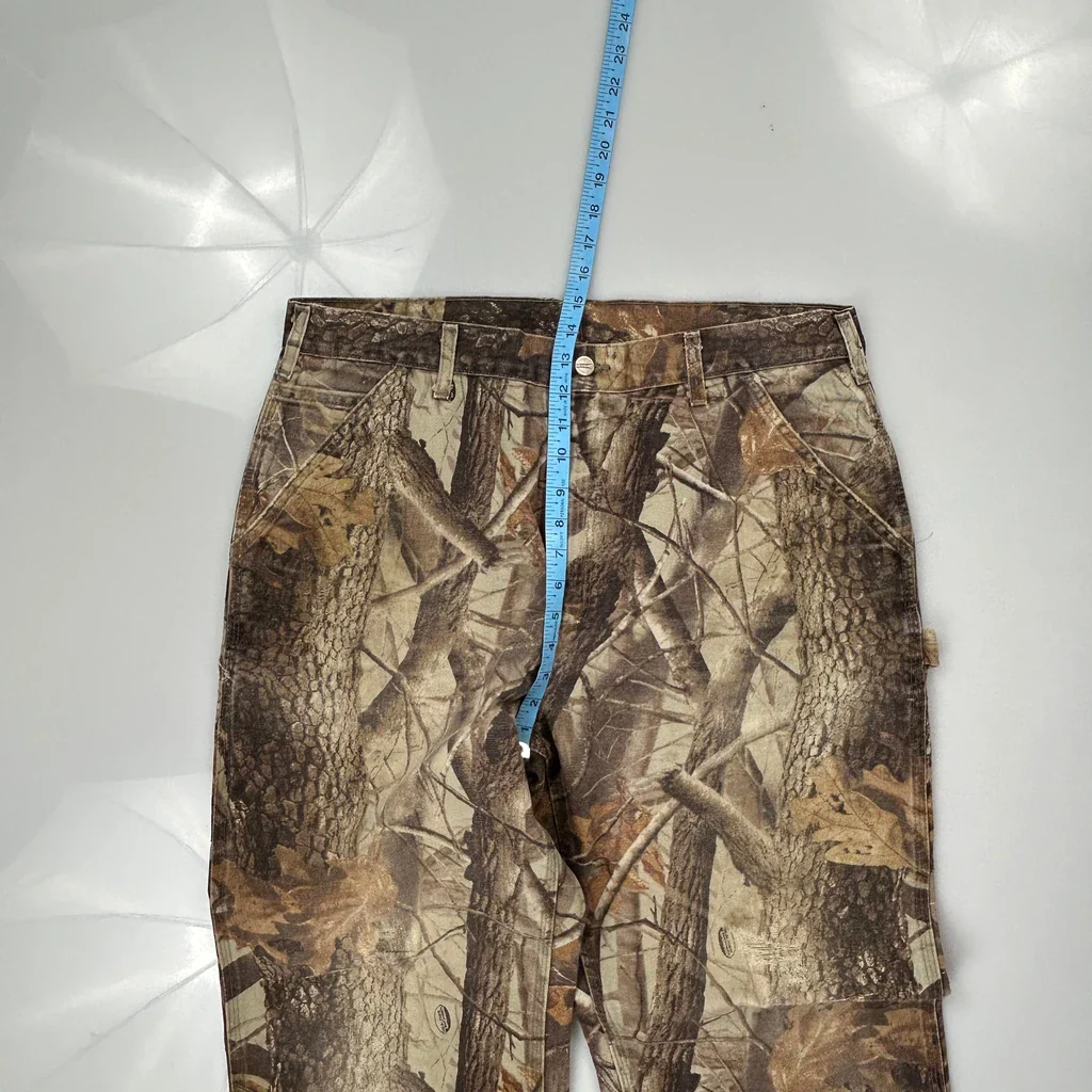 B158 Cmo Carhartt Camo Carpenter Trousers - 36W 32L Camo Cotton - Image 4