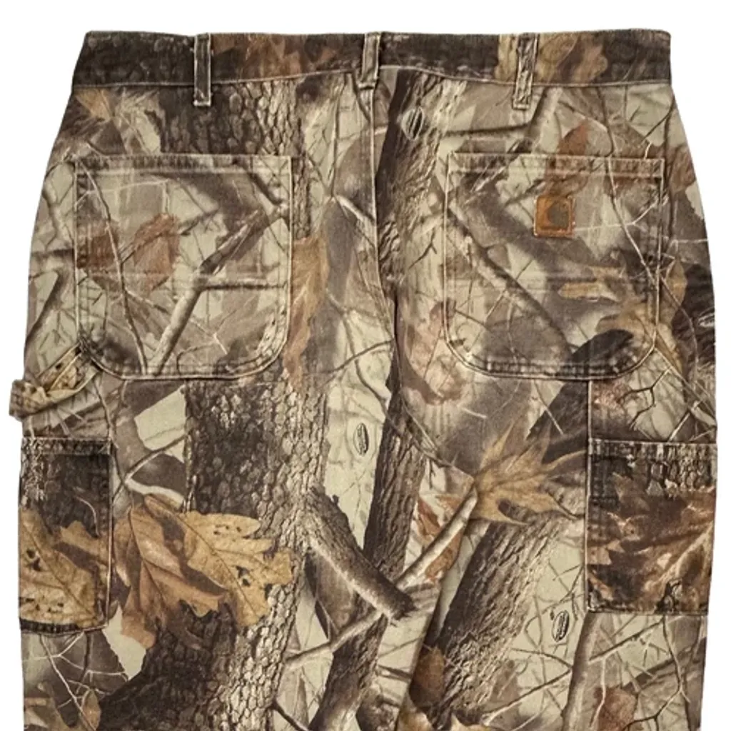 B158 Cmo Carhartt Camo Carpenter Trousers - 36W 32L Camo Cotton - Image 7