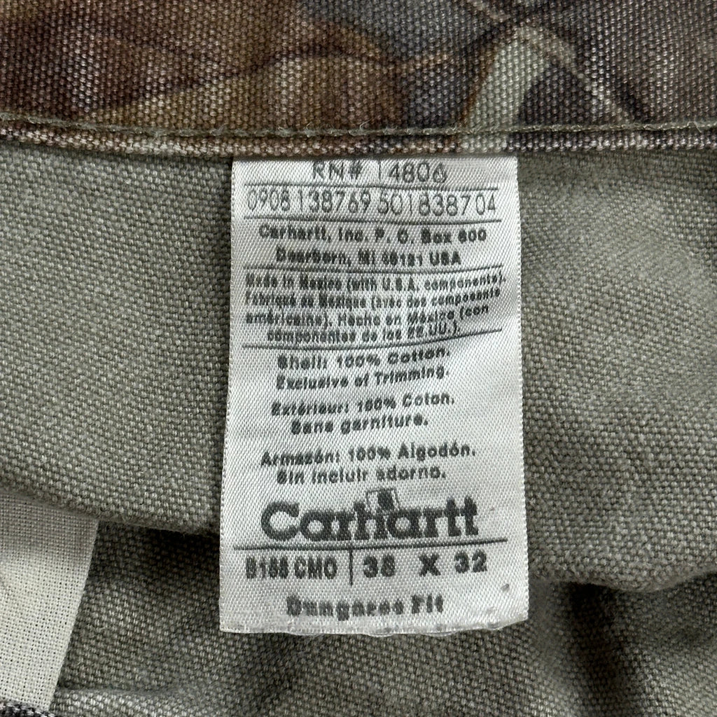 B158 Real Tree Carhartt Camo Carpenter Trousers - 36W 29L Camo Cotton - Image 6