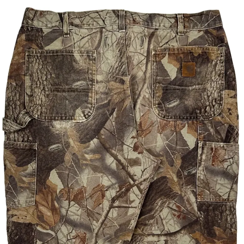 B158 Real Tree Carhartt Camo Carpenter Trousers - 36W 29L Camo Cotton - Image 7