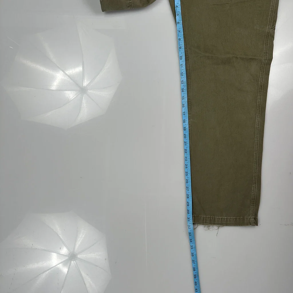 B324 Carhartt Arg Carpenter Trousers - 36W 32L Green Cotton - Image 5