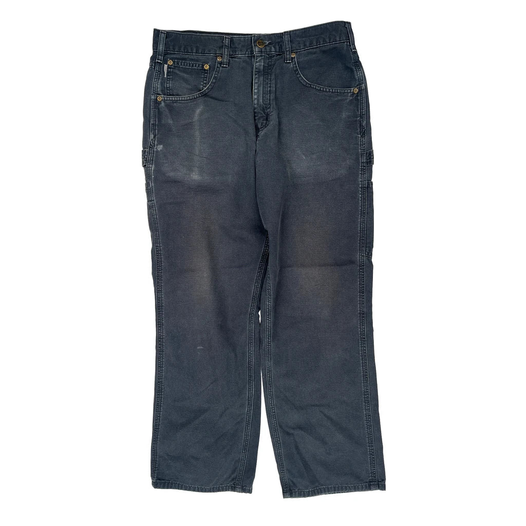 Baggy Carhartt B159 Blk Carpenter Pants - 32W 30L Gray Cotton - Image 2