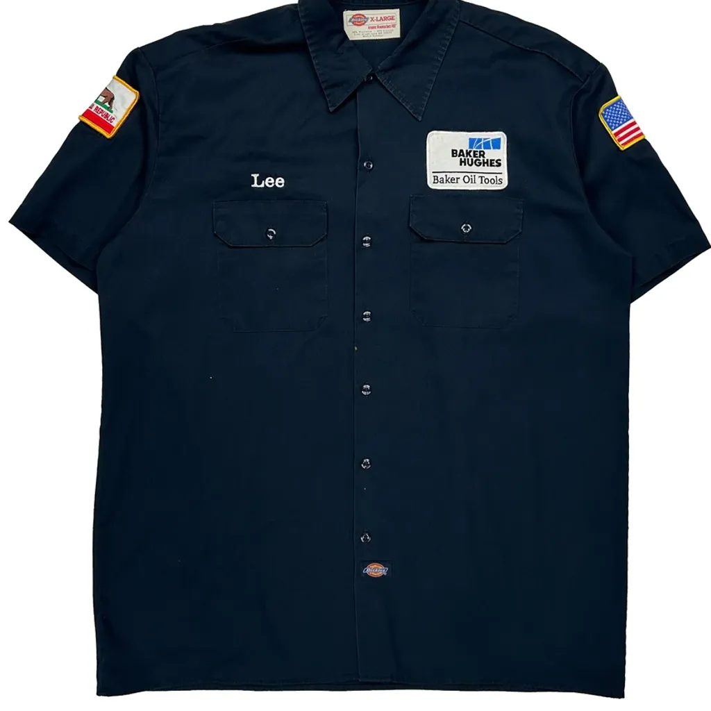 Baker Hughes Dickies Graphic Shirt - XL Navy Polyester Blend - Image 5