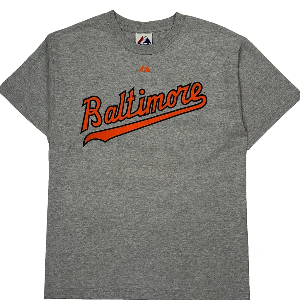 Baltimore Majestic Mlb T-Shirt - Medium Grey Cotton - Image 5