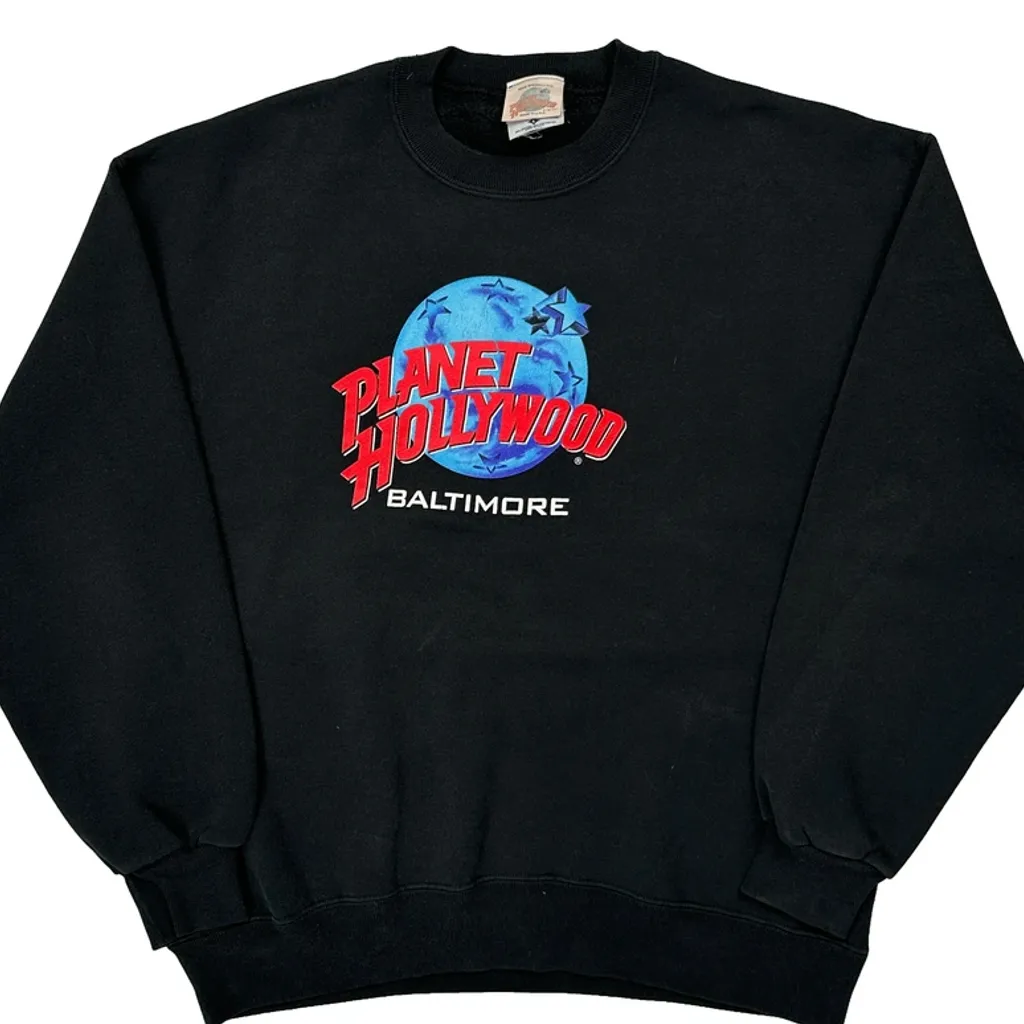 Baltimore Planet Hollywood Graphic Sweatshirt - Large Black Cotton Blend - Image 4