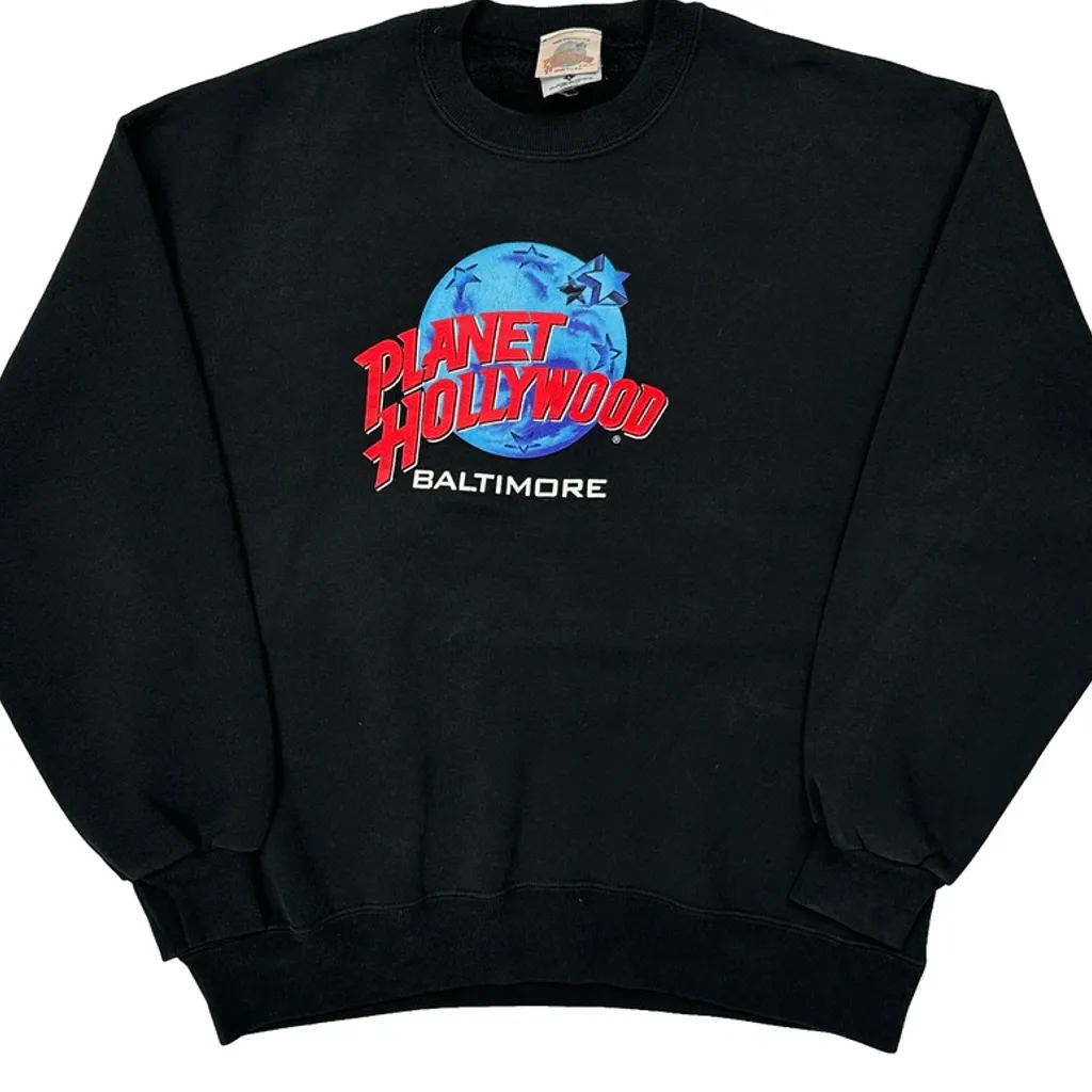 Baltimore Planet Hollywood Graphic Sweatshirt - Large Black Cotton Blend - Image 5