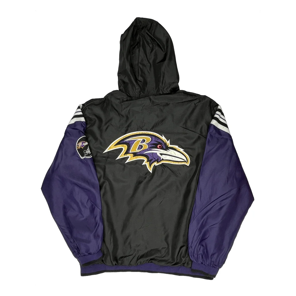 Baltimore Ravens Nfl Football Windbreaker - 2XL Black Polyester - Image 2