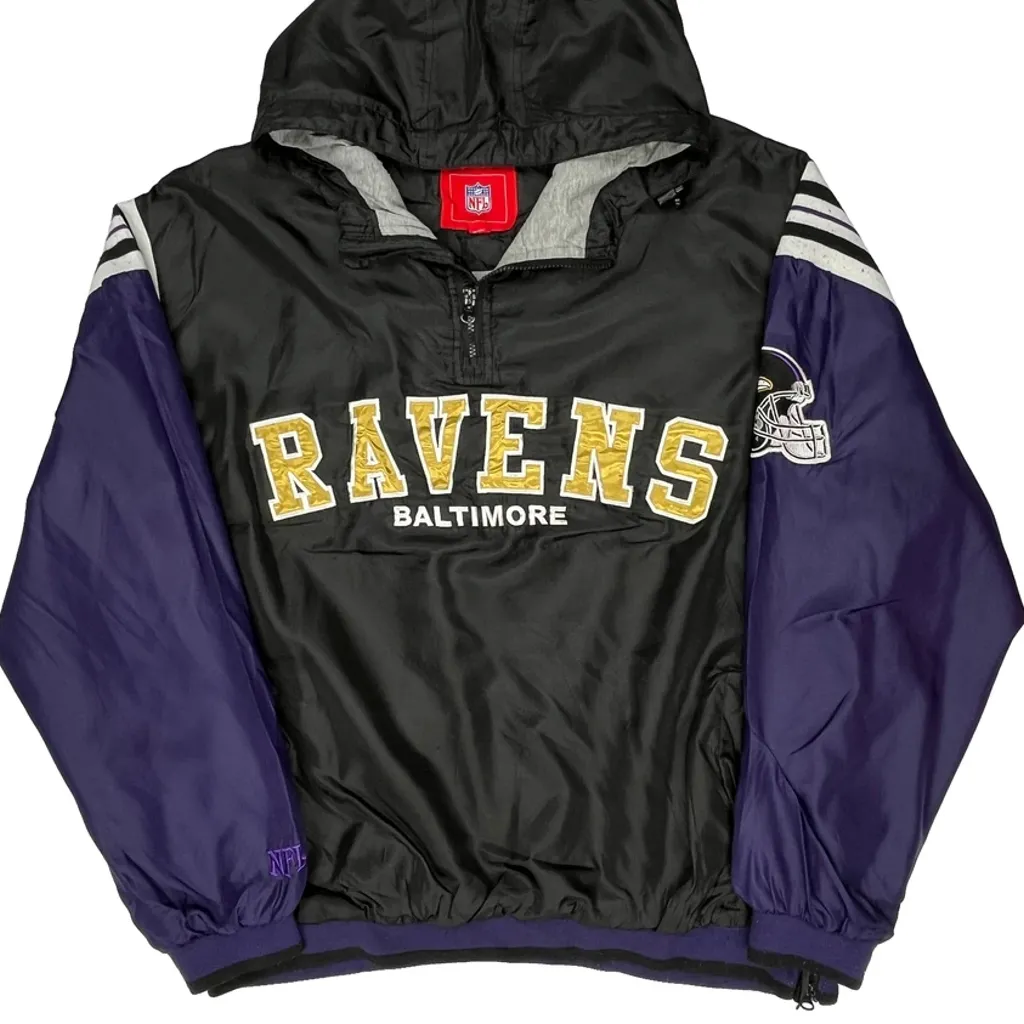 Baltimore Ravens Nfl Football Windbreaker - 2XL Black Polyester - Image 5