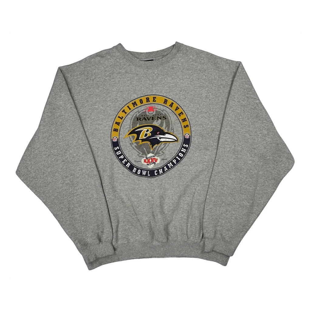 Baltimore Ravens Nike Football Sweatshirt - 2XL Grey Cotton