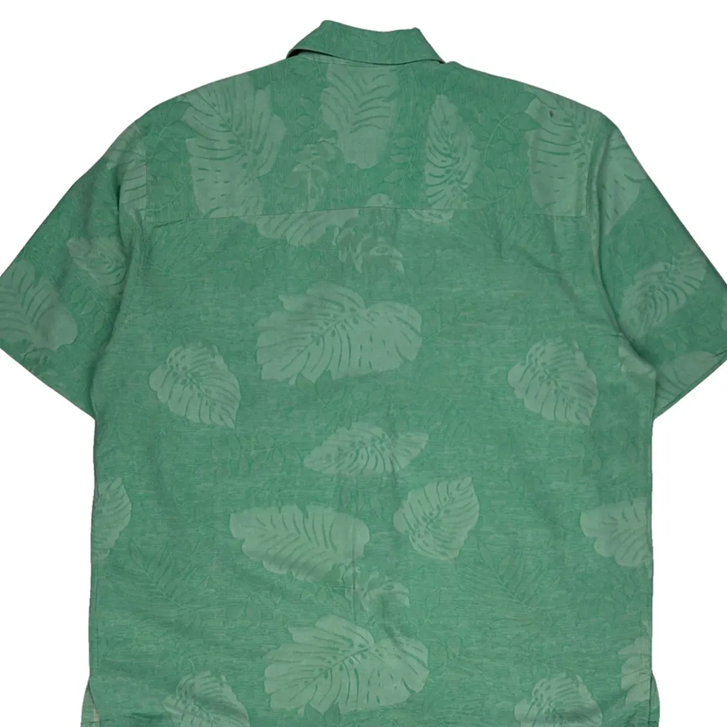 Banana Cabana Hawaiian Shirt - Large Green Silk - Image 6