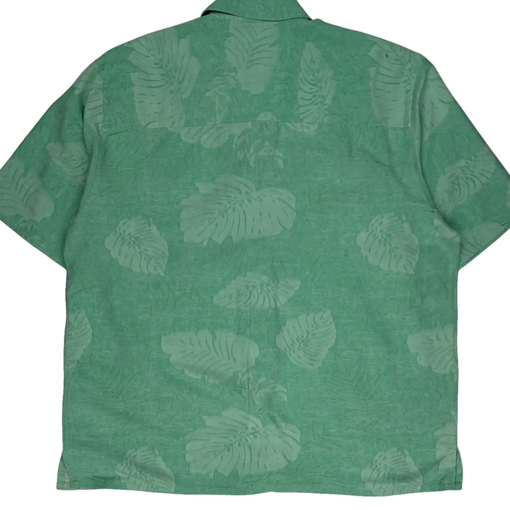 Banana Cabana Hawaiian Shirt - Large Green Silk - Image 7