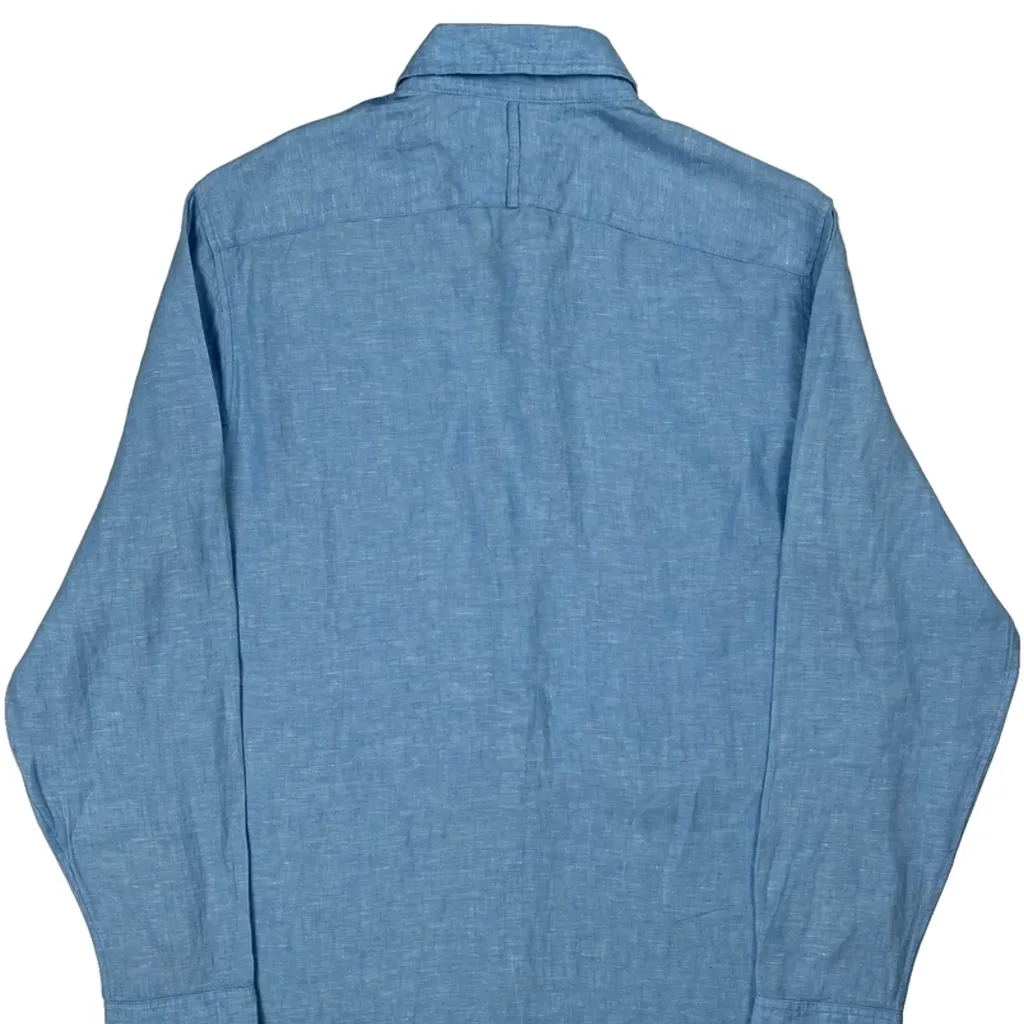 Banana Republic Shirt - Medium Blue Linen - Image 6