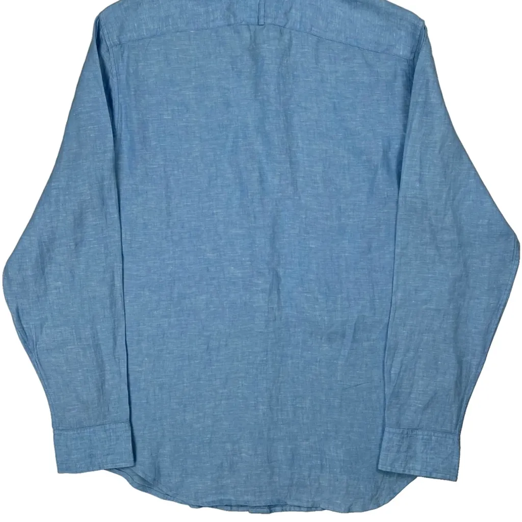 Banana Republic Shirt - Medium Blue Linen - Image 7