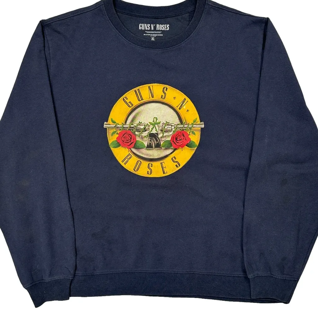 Band Merchandise Guns N Roses Band Sweatshirt - XL Navy Cotton - Image 5